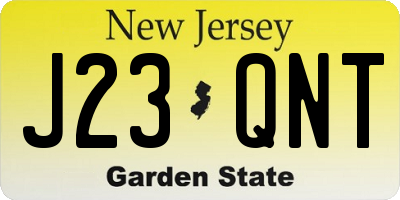 NJ license plate J23QNT