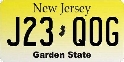 NJ license plate J23QOG