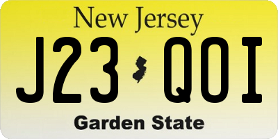 NJ license plate J23QOI