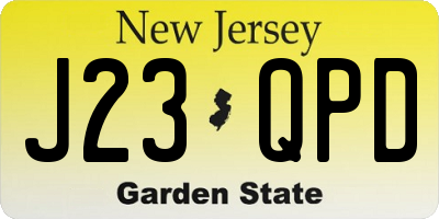 NJ license plate J23QPD