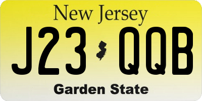 NJ license plate J23QQB