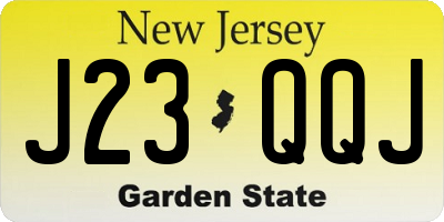 NJ license plate J23QQJ