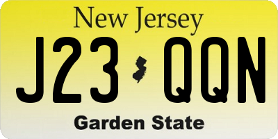 NJ license plate J23QQN