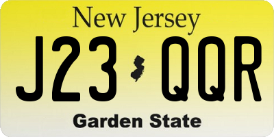 NJ license plate J23QQR