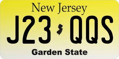 NJ license plate J23QQS