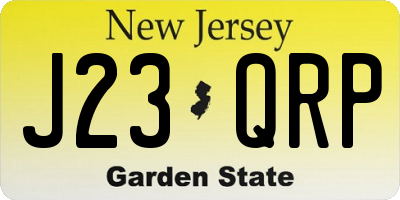 NJ license plate J23QRP