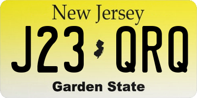 NJ license plate J23QRQ