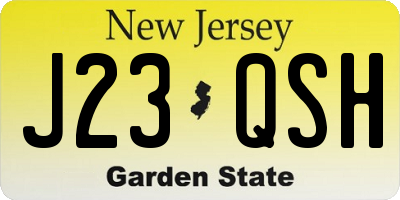 NJ license plate J23QSH