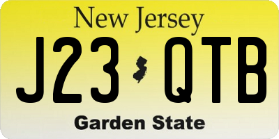 NJ license plate J23QTB