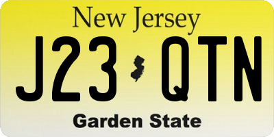 NJ license plate J23QTN