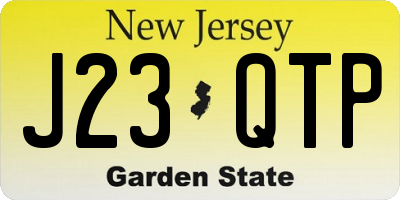 NJ license plate J23QTP