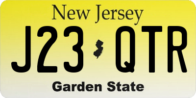 NJ license plate J23QTR