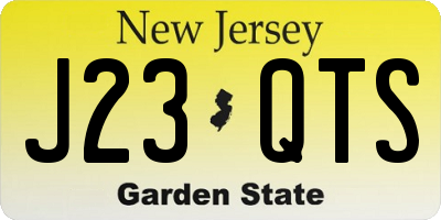 NJ license plate J23QTS