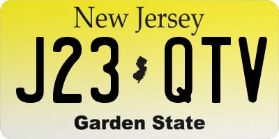 NJ license plate J23QTV