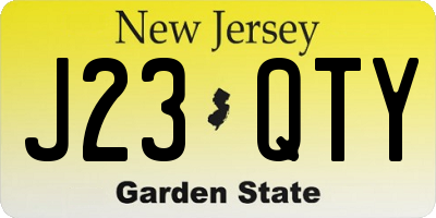 NJ license plate J23QTY