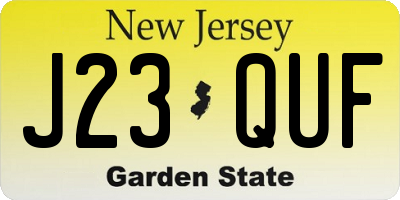 NJ license plate J23QUF