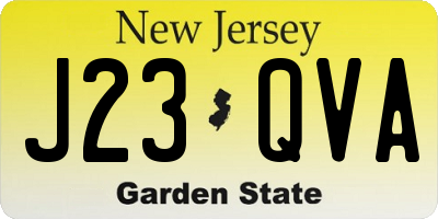 NJ license plate J23QVA