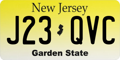 NJ license plate J23QVC