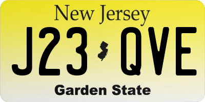 NJ license plate J23QVE