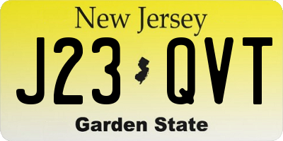 NJ license plate J23QVT