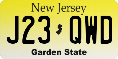 NJ license plate J23QWD