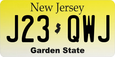 NJ license plate J23QWJ