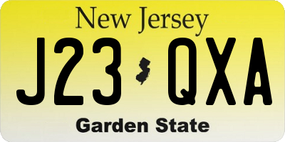 NJ license plate J23QXA