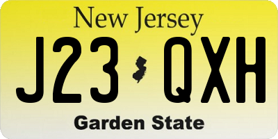 NJ license plate J23QXH