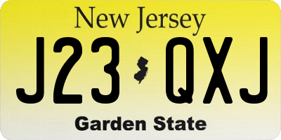 NJ license plate J23QXJ