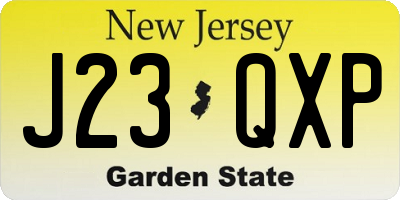 NJ license plate J23QXP