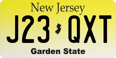NJ license plate J23QXT