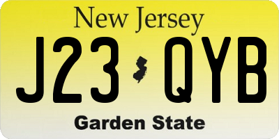 NJ license plate J23QYB