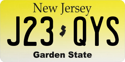 NJ license plate J23QYS