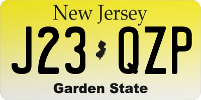 NJ license plate J23QZP