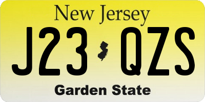 NJ license plate J23QZS