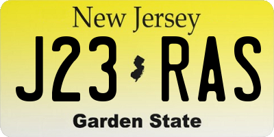 NJ license plate J23RAS