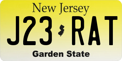 NJ license plate J23RAT