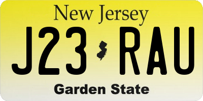 NJ license plate J23RAU