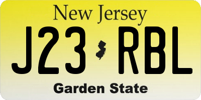 NJ license plate J23RBL