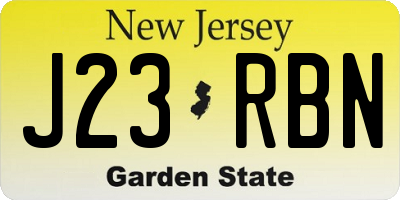 NJ license plate J23RBN