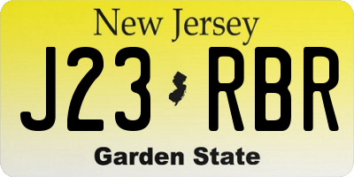 NJ license plate J23RBR