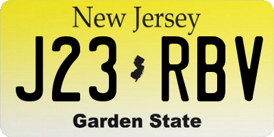 NJ license plate J23RBV