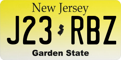 NJ license plate J23RBZ