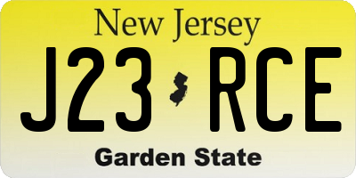 NJ license plate J23RCE