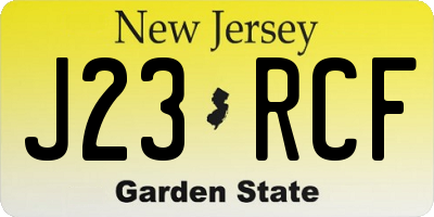 NJ license plate J23RCF