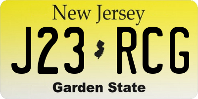 NJ license plate J23RCG