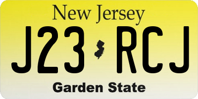 NJ license plate J23RCJ