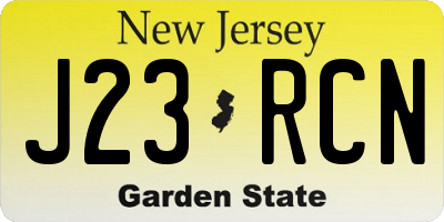 NJ license plate J23RCN