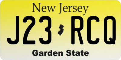 NJ license plate J23RCQ