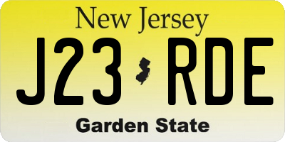 NJ license plate J23RDE